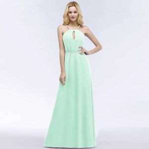 Runway Dresses Elegant Long Crystal Evening Dresses Women Mint Grn A Line Halter Formal Wedding Formal Party Prom Gowns Vestido de Fiesta Y240426