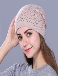 BEASIESKULL CAPS 2021 The Elenco Cashmere Knitting Hat Hiugine Donna senza cappelli Cap Fashion Cap Female Autunno Inverno WA7499983