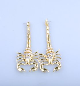 Übertriebene Scorpion Studs Ohrringe für Frauen Gold Big Statement Street Party baumeln luxuriöses Modedesign Tieranhänger Legierung D9785261