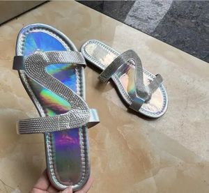 Slippers Women Summer Flat Bling Transparent Soft Jelly Shoes Female Flip Flops Sandals Outdoor Beach Ladies Slides Plus Size H240430