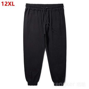 Men's Pants 12XL 11XL Plus Size Mens Thin Bottom Trouser Legs Elastic Mens Youth Loose Size Casual SweaterL2405