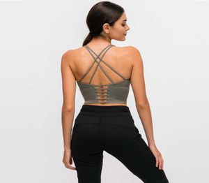 Yoga Outfits Sport Bra Women039s Backless Activewear Fitness BH Kleine Hosenträger Dünne Schultergurte Kreuz Rücken unter 6523285