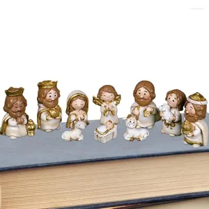 Decorative Figurines Christmas Manger Nativity Set Of 10 Holy Family Scene Decoration Tabletop Resin Virgin Mary Holiday