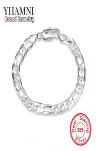 Yhamni original Real Solid 925 Pure Silver Men Fashion Charm Bangle Luxury Wedding Jewelry Gift H2001977742