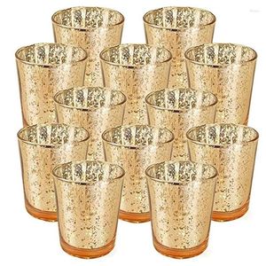 Świecowe uchwyty 12PCS Mercury Glass Holder Tealeght na wesela imprezy wystrój wystrój