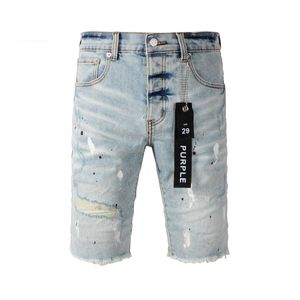 Lila Jeans Shorts Men Designer Shorts Sommer lila Marke Denim Short Pants High Street American Plus Size Hip Hop Raglan Herren Shorts 174