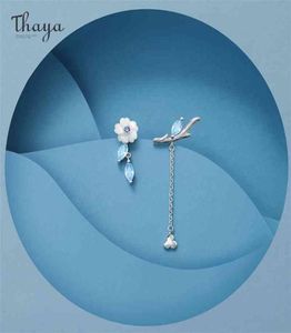 Thaya Brand Silver Plated Studs Earring Chain Jasmine Stud Platinum High Quality For Women Seasret Series Fine Jewelry 2106166376752