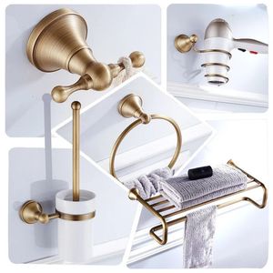 Bathroom Accessorestiestowel Bar Papater Robe Hook Antigo Brass Montada de parede Montada de BrassShower Bath Bath Hardware Conjunto 240428