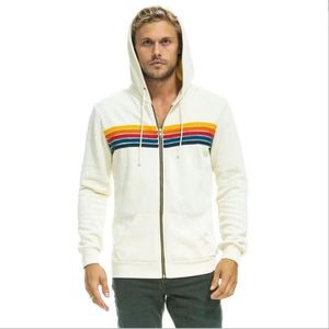 Erkek Hoodies Sweatshirts Men039s Gökkuşağı Stripe Uzun Kollu Sweatshirt Fermuar Cep Paltosu Bahar Sonbahar Günlük Moda Jacket9474 OTE0N