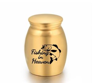 Cremation Urns Ashes Holder Keepsake Pet Memorial Mini Urn Jar Funeral Urn Pendant Fishing in Heaven 25x16mm4881695