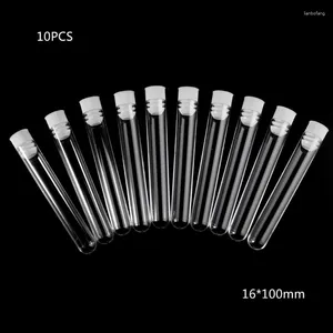 10pcs Tubos de ensaio de plástico com tampa de 100 mm em forma de U para experimentos científicos de esferas de esferas líquidas de armazenamento de sementes líquidas qxnf