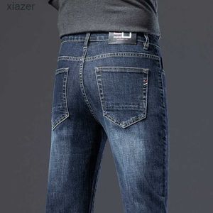 Herren Jeans Neue Herren schlanke Stretch Jeans Klassiker blau schwarze Business Mode gerade Denimhose Baumwollhosen Männliche Wäschewx