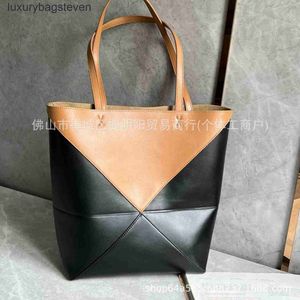 High end Designer bags for women Loeiwe puzle series New Fold Foldable Tote Bag Spliced Geometry Bag Tote Underarm Mommy Bag 1:1 with real logo and box