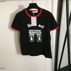 Designer malha camiseta feminina roupas de marca feminino Tops de verão letipo de moda impressão de manga curta T-shirt de mulher 24 de abril de 24 de abril