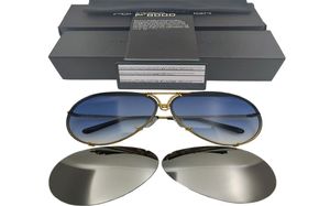 Tasarım Markası P 8478 Sunglasse Değiştirilebilir Lens Anti Yansıtıcı Kadınlar Ayna Güneş Gözlükleri Oval Erkekler Değiştirilebilir Lens Orijinal Sun3208032