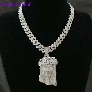 Baguette Moissanite smycken Hip Hop ised ut Jesus Custom Necklace Pendant