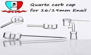 クォーツ炭水化物キャップスモーキングアクセサリー155mm 195mm enail Quartz Carbcapハンドル1つのエアホールダブオイルリグ6630454