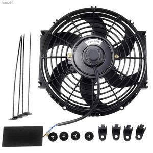 Ventiladores elétricos Universal 10 polegadas Black Ultra-Filin Fan Push-Pull Electric Radiator Resfriando 12V 80W Kitwx