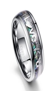 Pierścionki ślubne klasyczne mężczyźni pierścionek moda o szerokości 8 mm stali nierdzewnej z literami kocham cię biżuteria na prezent dla mężczyzn 6681811