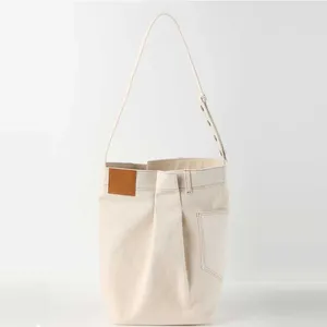Projektantka torby na płótnie plisowane torby kubełkowe dla kobiet żeńskie ramię letnie plażowe torebki torebki 2024