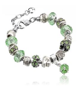 Fashion 925 Sterling Silber Daissies Murano Glasscristal European Charm Beads Fits Charm Bracelets Stil DIY BRAKELETS3572590