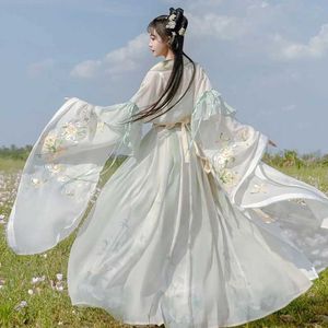 Roupas étnicas hanfu vestido tradicional mulheres chineses bordados hanfu conjunto feminino fada fada fada traje vestido de verão hanfu tamanho grande
