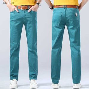 Men's Jeans Men Autumn Spring Fashion Blue Red Casual Classic Style Straight Slim Fit Soft Trousers Male Brand Advanced Stretch PantsWX