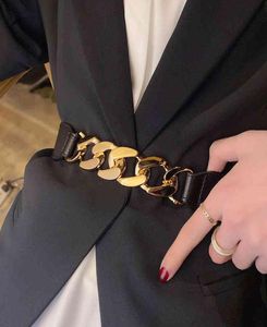 Gold Chain Belt Elastic Silver Metal Waist Belts for Women High Quality Stretch Cummerbunds Ladies Coat Ketting Riem Waistband1683900