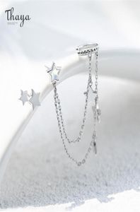 Thaya Silver Color Star Dangle Earring은 체인 라이트 보라색 암탄 귀걸이를 가진 여성을위한 귀걸이 고품질 우아한 고급 보석 2202148549198