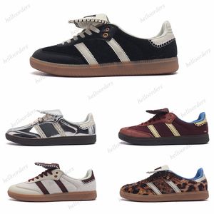 Originale Wales Bonner Designer Schuhe Pony Leopardendrucken Tonal Frauen Männer lässige Schuhe Plattform Sneaker Creme Weiß Silber Kern Schwarz Größe 36-45