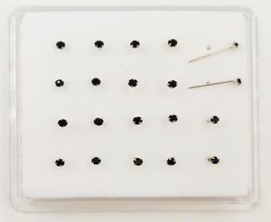 Other 925 Sterling Silver Nose Piercing Tiny Black Crystal Pin Straight Stud Nariz Jewelry 20pcspack4424959