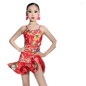 Stage Wear Red Ladies Bodycon Skirt Salsa Tango Latin Dance Competition Professional Performance Costume Rumba Samba Girl Dress