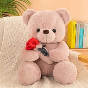 Valentines Day roses teddy bear animal plush toys for girls dolls 240416