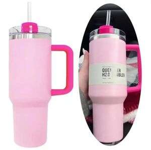 Mugs 40oz Tumblers Cup With Handle Insulated Stainless Steel Tumbler Lids Straw Car Travel Mugs Coffee Tumbler Termos 40 oz Cups ready to ship Water Bottles