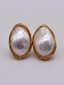 Nuovi orecchini perle barocchi fai -da -te orecchini femmine dorati di regalo unico perla barocca naturale femminile per perle039 per orecchini di perle24994537285752