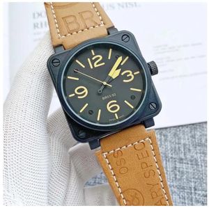 2023 Новые часы Мужчины Автоматические механические часы Bell Brown Кожаная черная резиновая пояс для роскошных модных часов.