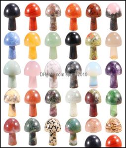 Arts And Crafts Arts Gifts Home Garden Small Natural Quartz Stone Mini Mushroom Carving Crystal Healing Decoration Dhm3L5322974