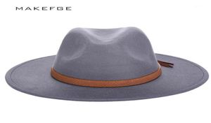 Wide Brim Hats 2021 Autumn Winter Sun Hat Women Men Fedora Classical Felt Floppy Cloche Cap Chapeau Imitation Wool Cap18194446