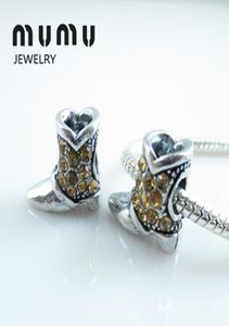 50st Fashion DIY Jewelry Boots Charm Pärlor Silver Pläterad med Crystal High Heeled Shoes Loose Beads Passar European Charms Armelets7633205