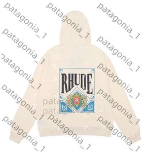 RHUDE Hoodie Designer Herren Hoodie Brief Print Lose Langarm Hoodies Mode Sport Hoodie Rhude für Männer Frauen Hochqualität Luxusmarke Sweatshirt US Size 1303