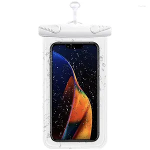 Bolsas de armazenamento Phone Case à prova d'água flutuando grande portador de células transparente com cordão debaixo d'água para mergulhar de snorkel de natação