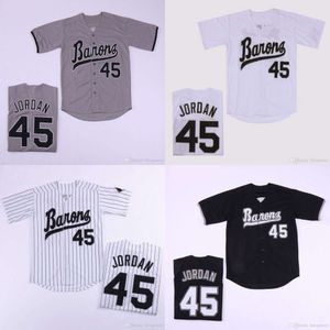 Jam Mens Birmingham Barões Michael 45# Jerseys Button Down Down Baseball Jersey Double Ed Nome e Number High Codaberty