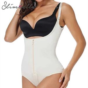 Women's Shapers Waist Trainer Latex Zipper Shapewear for Women Tummy Control Thong Bodysuit Open Bust Full Body Shaper Y240429