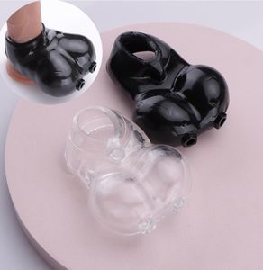 Silicone Scrotum Sleeve Stretcher Bondage Penis Ring Delay Ejaculation Cock Time Toys sexy For Men6279155