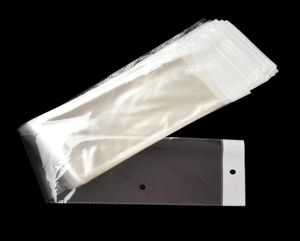 10572cm 100pcslot Clear uzun öz -yapışkan conta plastik ambalaj çantası opp poli saç peruk ambalaj torbası saç parçası depolama torbası ile ha4434239