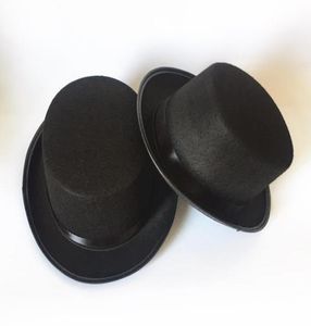 Magiker hattar roliga svarta satin kände barn topp hatt fest klä upp kostymer lincoln039s cap för barn gentleman9958920