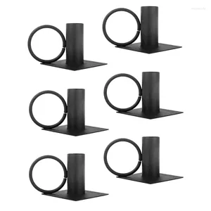 Candle Holders 6 Pack Holder Taper Black Metal Candlestick Fit 3/4 Inch Decorative Stand