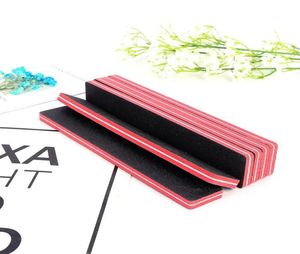 50PcsLot Rectangular Red Sponge Black Sandpaper Nail File Buffer Double Side Emery Board Tools for Nail Art2550063