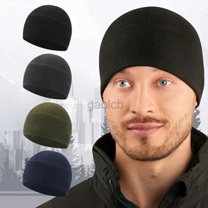 Czapki do czapki/czaszki 2023 NOWOŚĆ UNISEX WITRPOOF Polar Fleece Warm Beanie Hat Cap Mężczyzna zimowy kapelusz na rowerowe rower