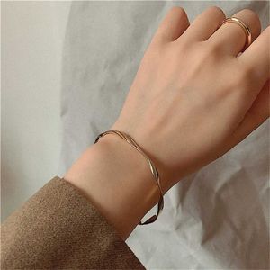 Braccialetti nuziali braccialetto retrò bracciale vuoto mobili che apri i braccialetti per donne minimalismo contorti di gioielli da polso per la moglie mamma regali di compleanno mamma